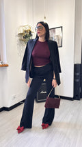 COMPLETO IN SIMIL RASO NERO
