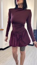 VESTITO PALLLONCINO SPALLINE BORDEAUX