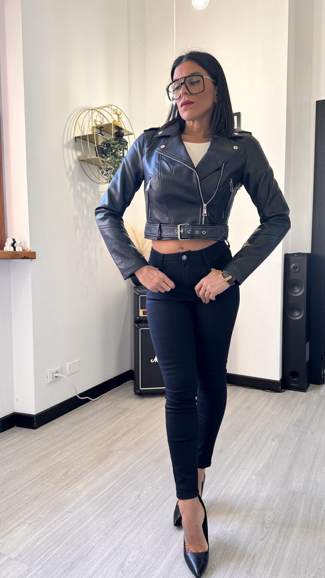 CHIODO IN ECOPELLE NERO