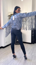 GIACCA IN JEANS CON FRANGE SHINE