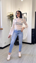 MAGLIA IN PIZZO FARFALLA BIANCA