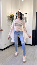 MAGLIA IN PIZZO FARFALLA BIANCA