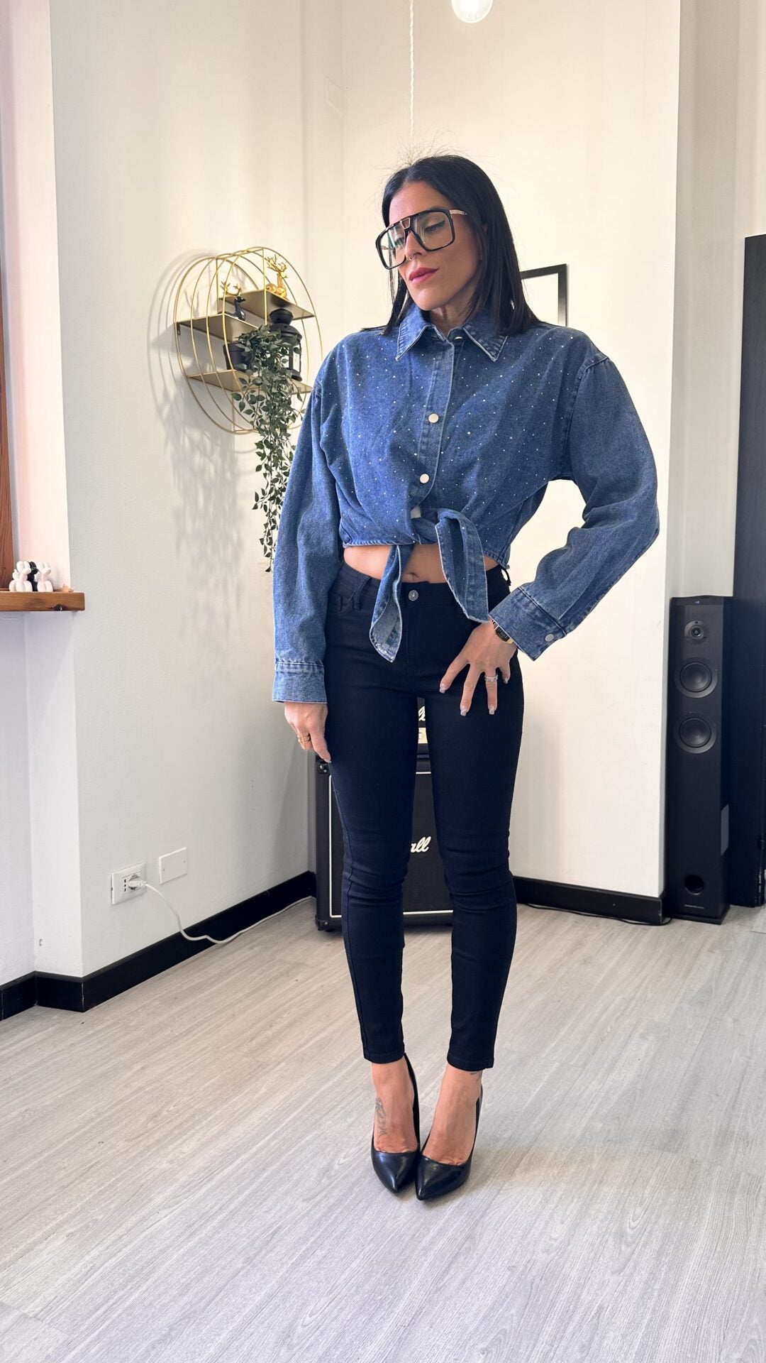 CAMICIA IN JEANS LUREX (M/L)