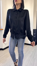 CAMICIA SIMIL RASO CON PIZZO