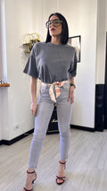 7303 JEANS A SIGARETTA GRIGIO