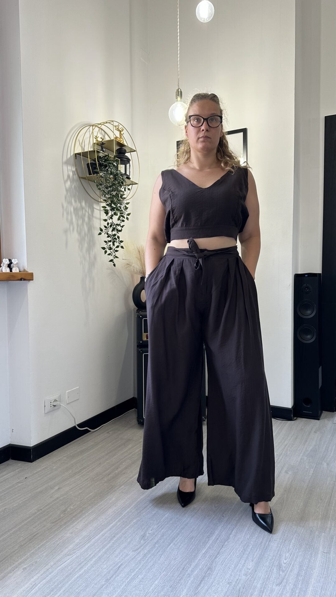 COORDINATO CON TOP MARRONE