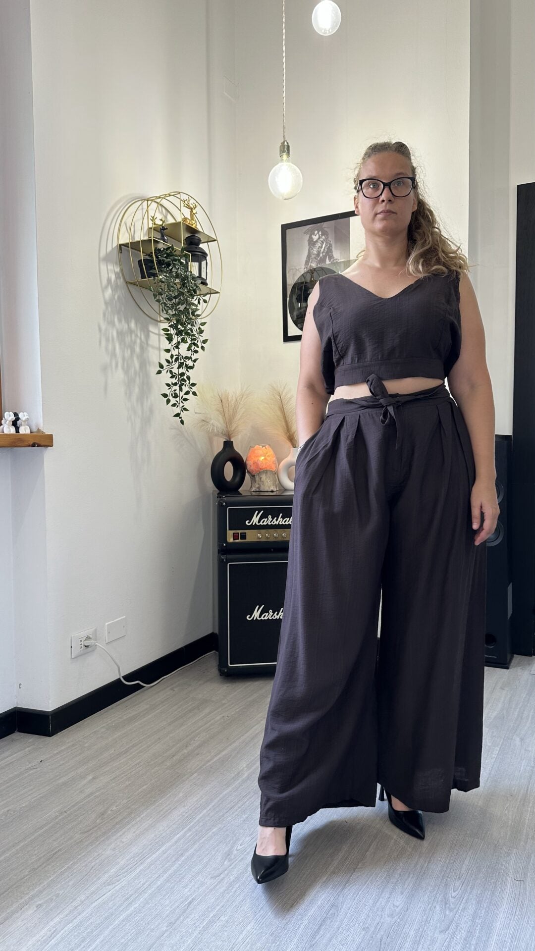 COORDINATO CON TOP MARRONE
