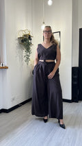 COORDINATO CON TOP MARRONE