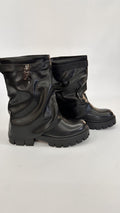 STIVALETTO RISVOLTATO LUCCHETTO NERO