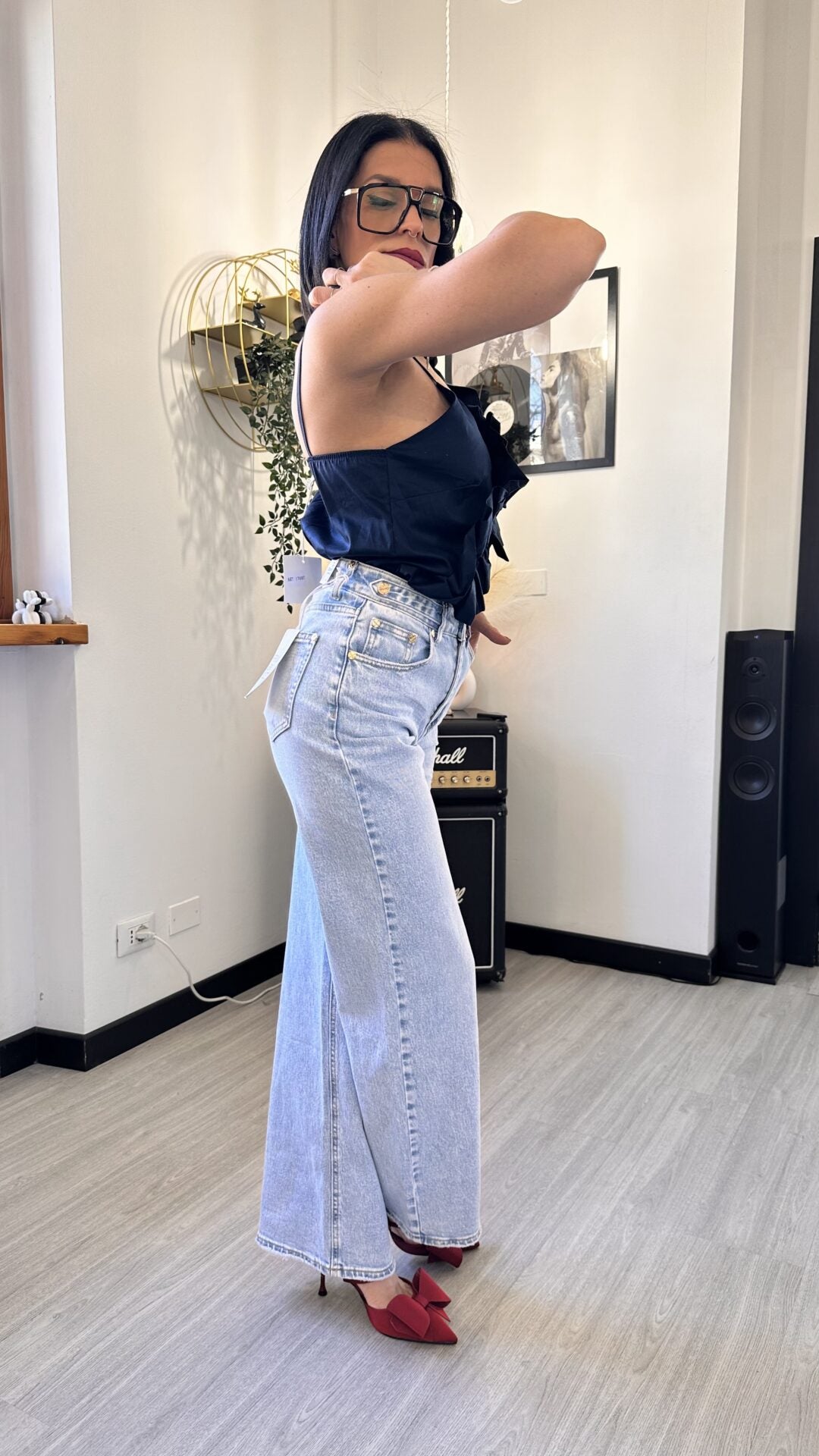 TOP CON FRAPPE BLUE