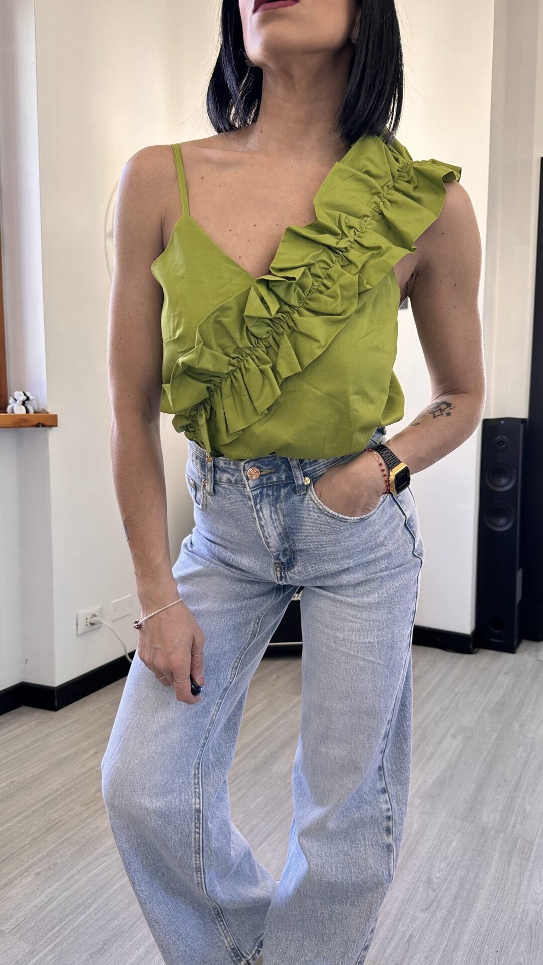 TOP CON FRAPPE VERDE
