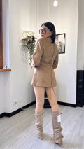 LEGGINGS ECOPELLE ELASTICO TAUPE