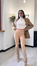 LEGGINGS ECOPELLE ELASTICO TAUPE
