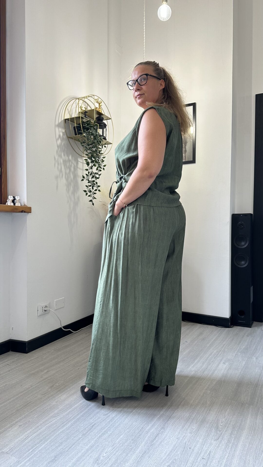 COORDINATO GIACCA A CASCATA VERDE