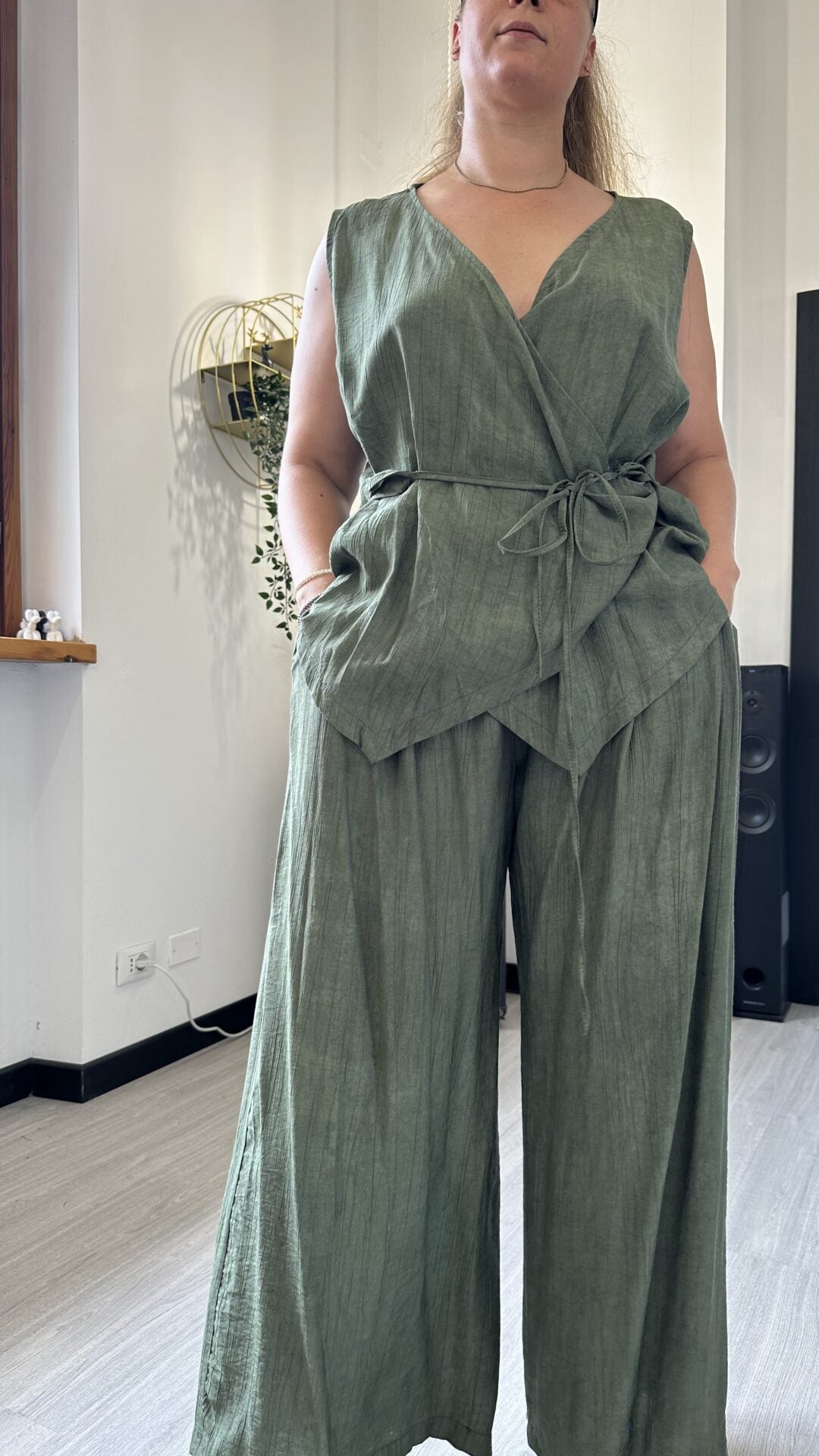 COORDINATO GIACCA A CASCATA VERDE