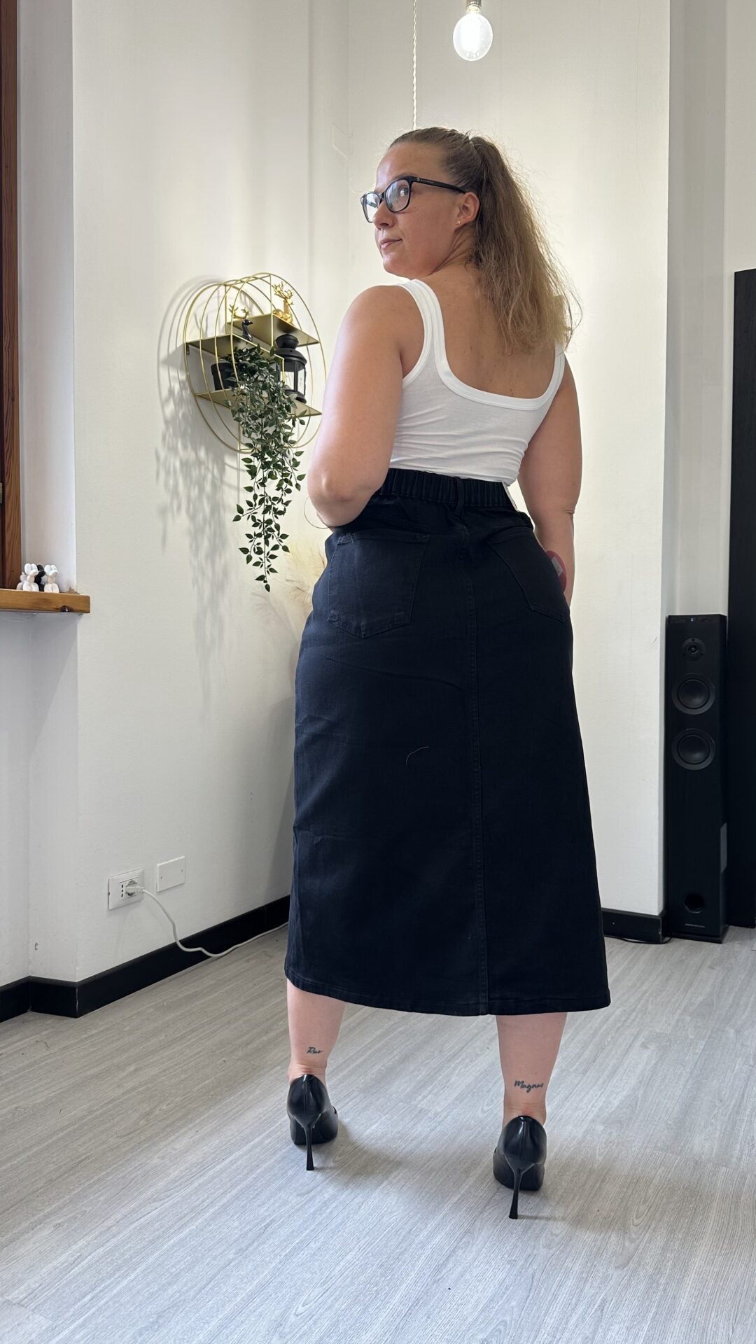 GONNA LUNGA IN JEANS NERA (52)
