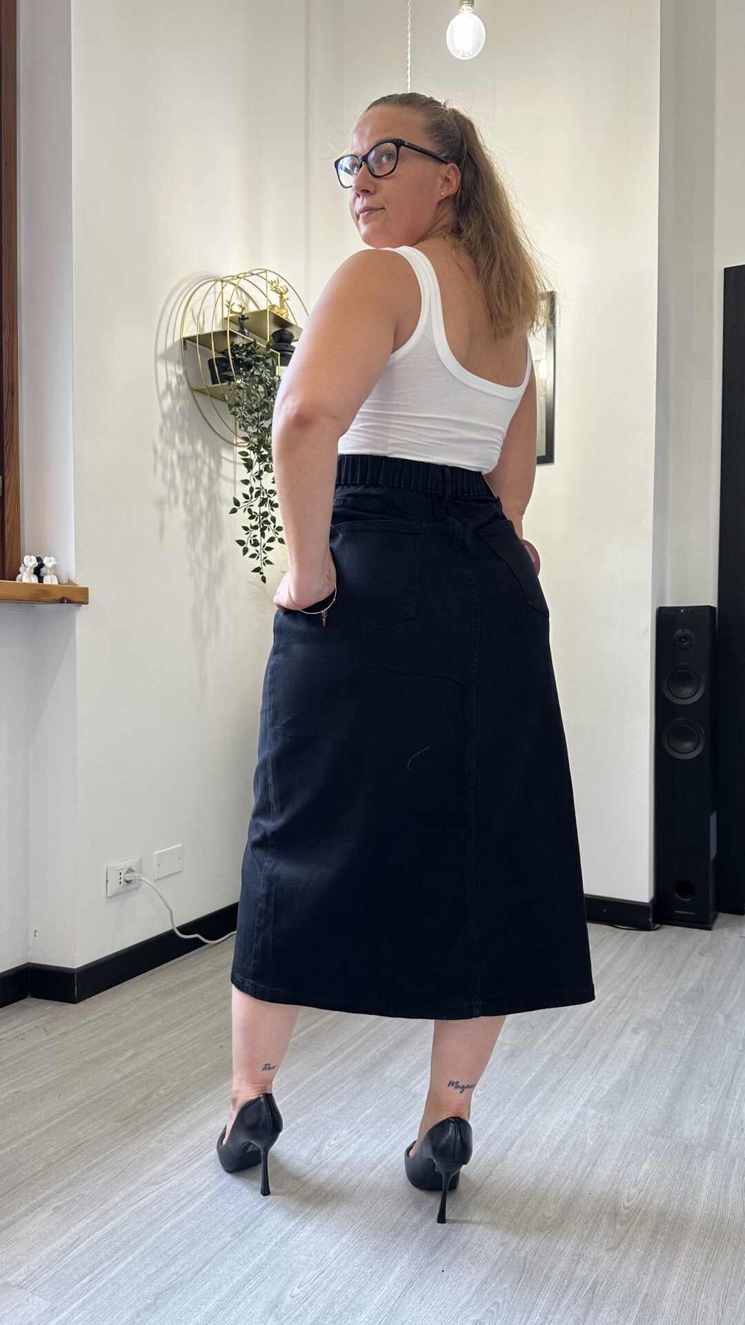 GONNA LUNGA IN JEANS NERA (52)