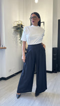 PANTALONE IN VISCOSA NERO