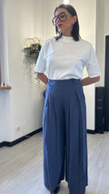 PANTALONE IN VISCOSA BLU