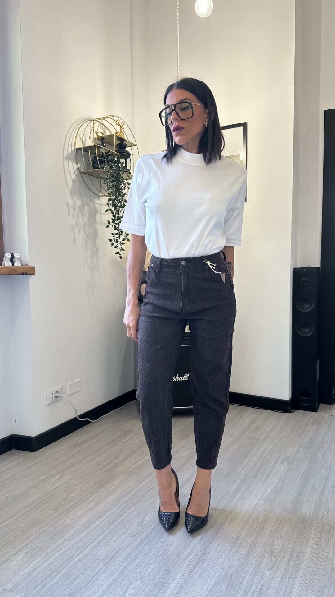 2500 JEANS LEOPARDATO BALLOON