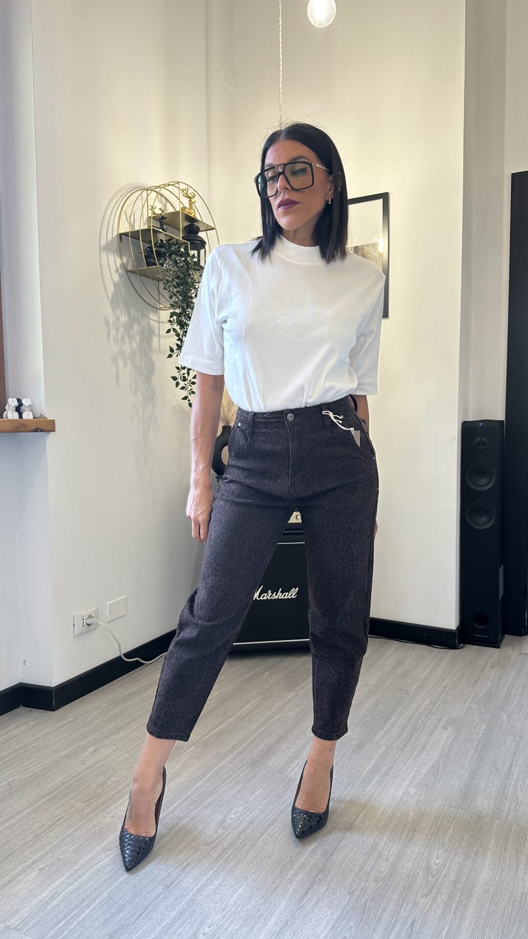 2500 JEANS LEOPARDATO BALLOON