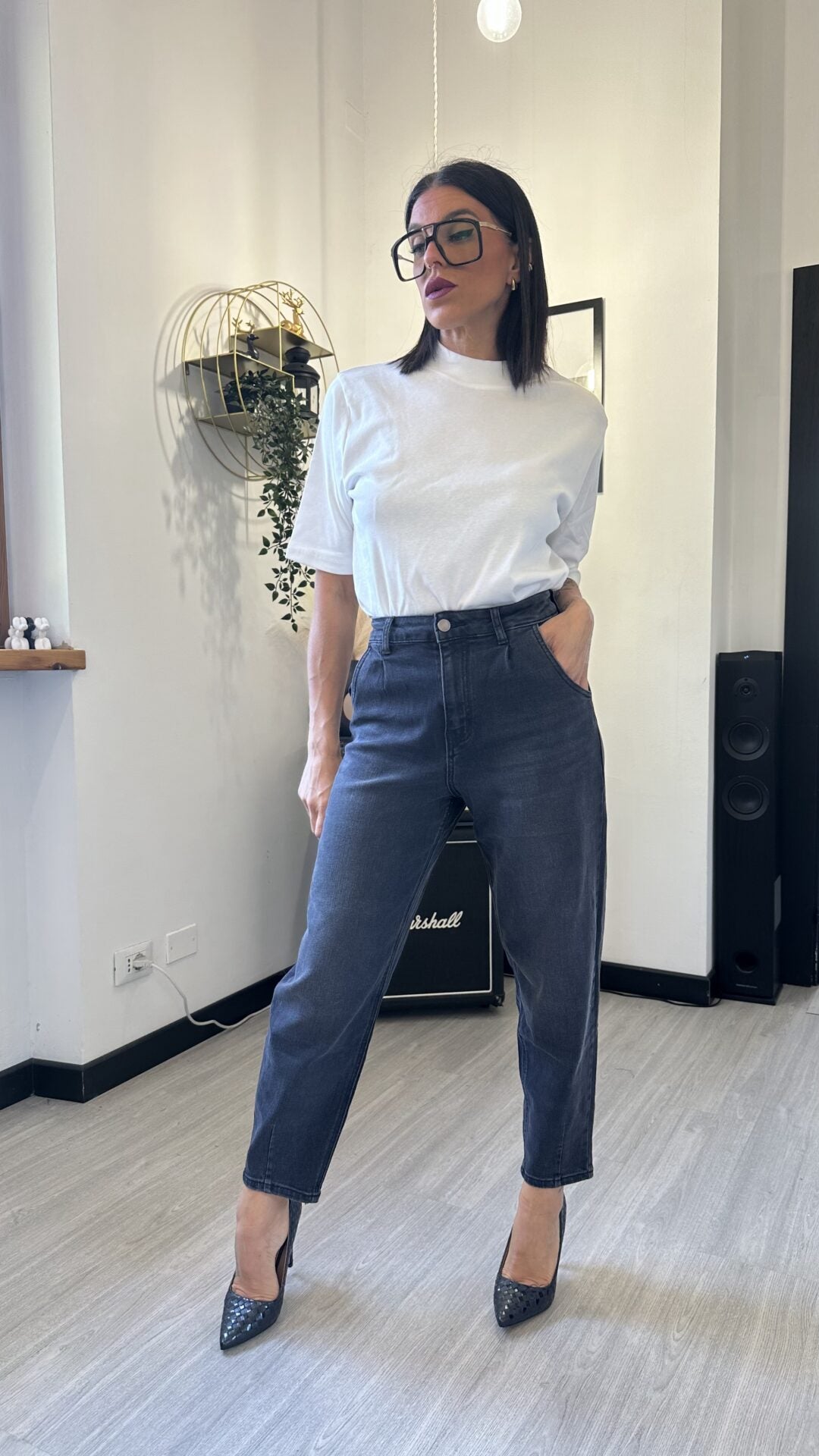 1000 JEANS BALLOON NERO
