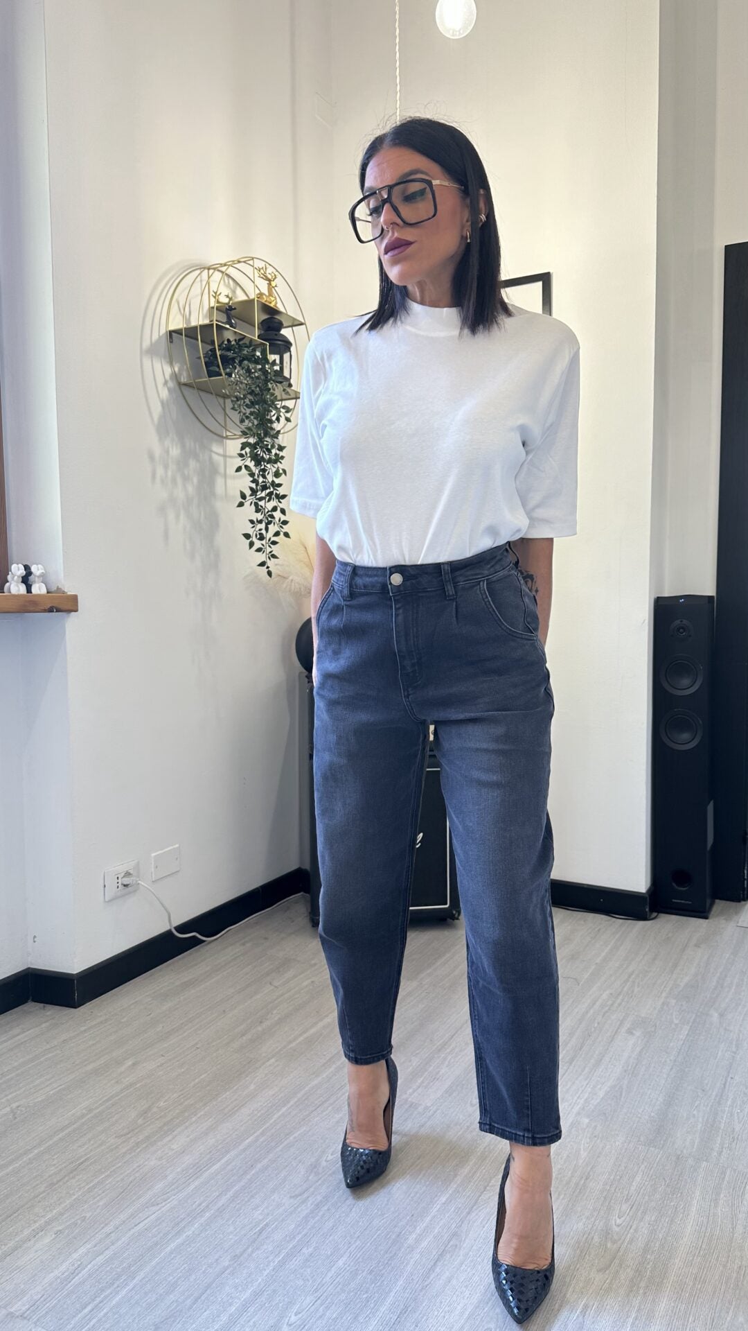 1000 JEANS BALLOON NERO