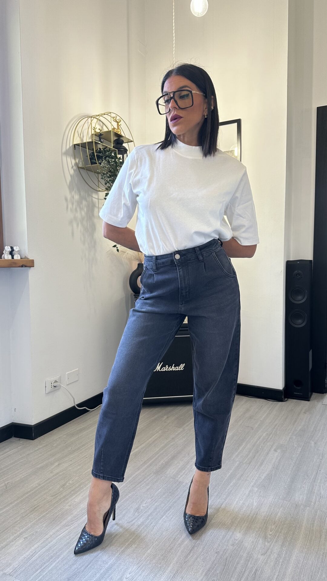 1000 JEANS BALLOON NERO