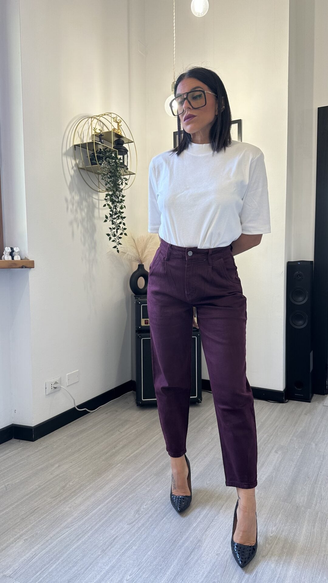 1900 JEANS BALLOON BORDEAUX