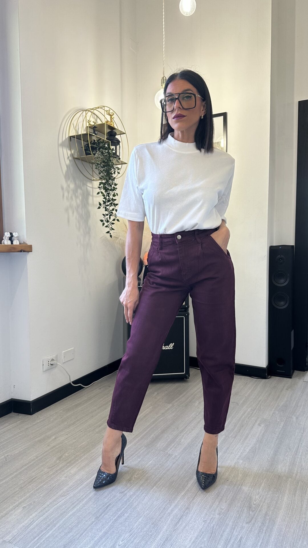 1900 JEANS BALLOON BORDEAUX