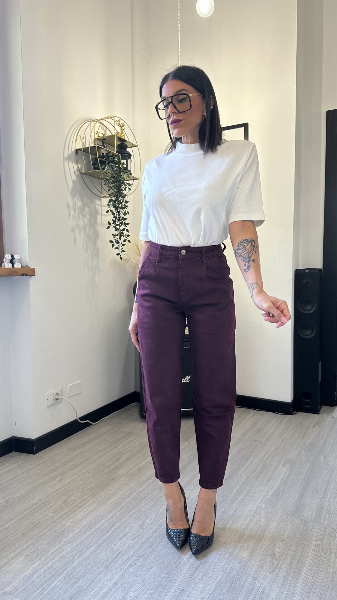 1900 JEANS BALLOON BORDEAUX