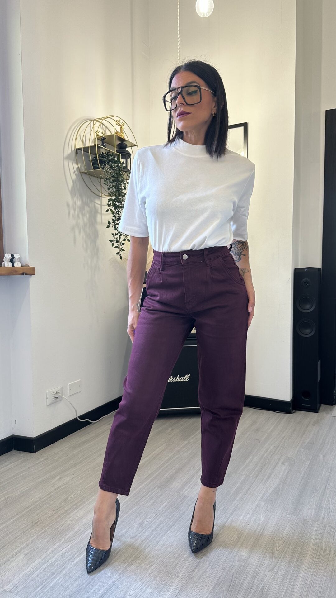 1900 JEANS BALLOON BORDEAUX