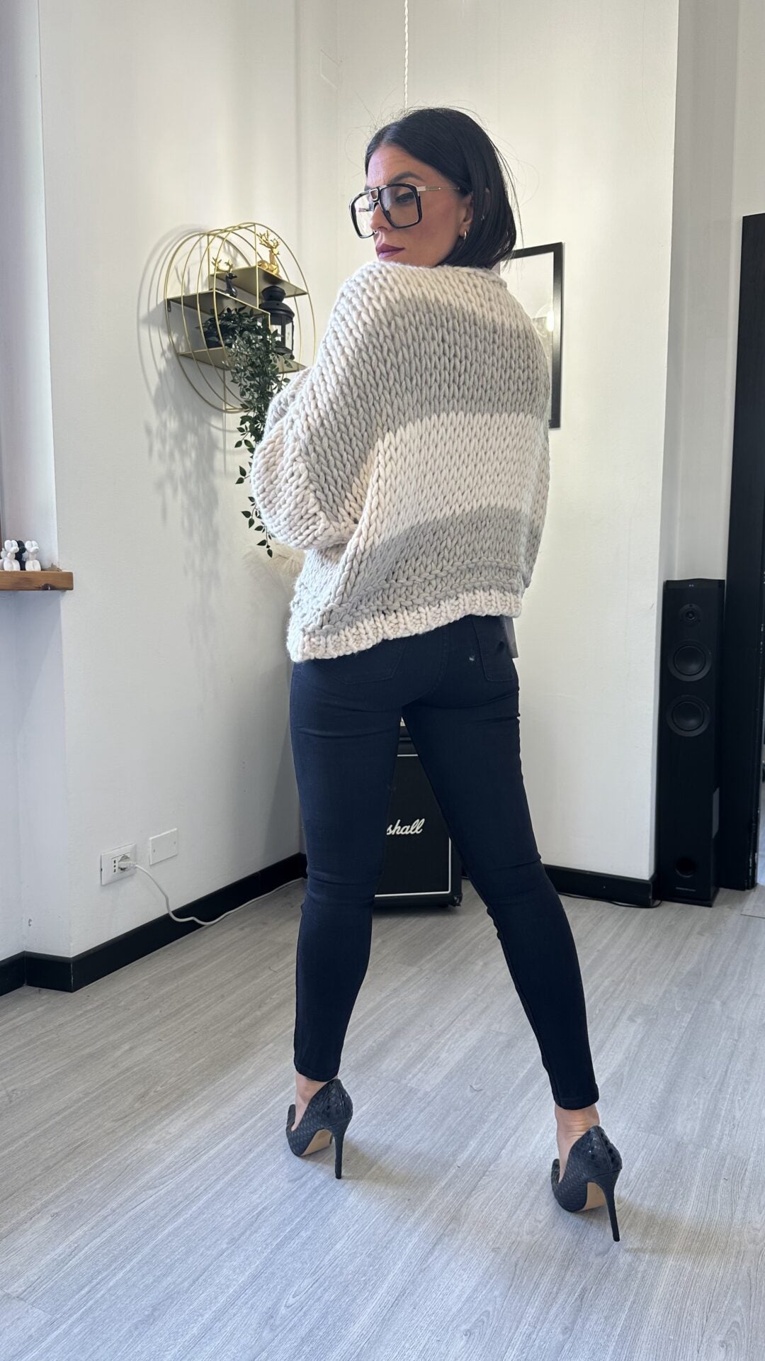 CARDIGAN UNCINETTO TAUPE