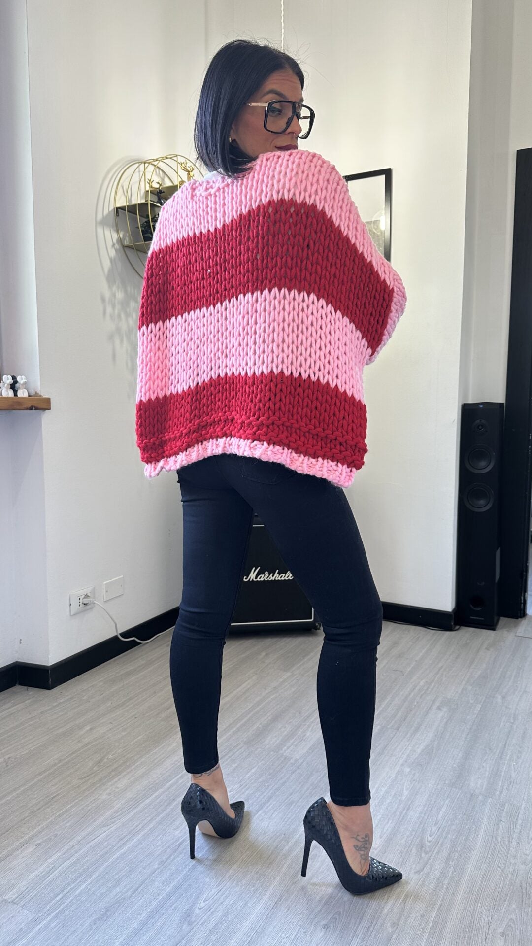 CARDIGAN UNCINETTO ROSA