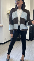 CARDIGAN UNCINETTO MARRONE