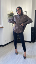 CAMICIA CUORICINI MARRONE