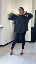 CAMICIA CUORICINI NERA