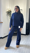 TUTA IN MAGLINA GIROCOLLO BLU