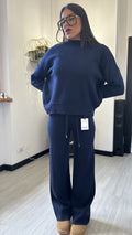TUTA IN MAGLINA GIROCOLLO BLU
