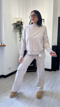 TUTA IN MAGLINA GIROCOLLO BEIGE