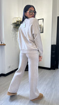 TUTA IN MAGLINA GIROCOLLO BEIGE