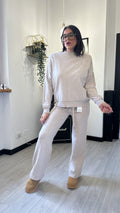 TUTA IN MAGLINA GIROCOLLO BEIGE