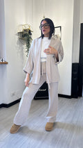 CARDIGAN OVER BEIGE