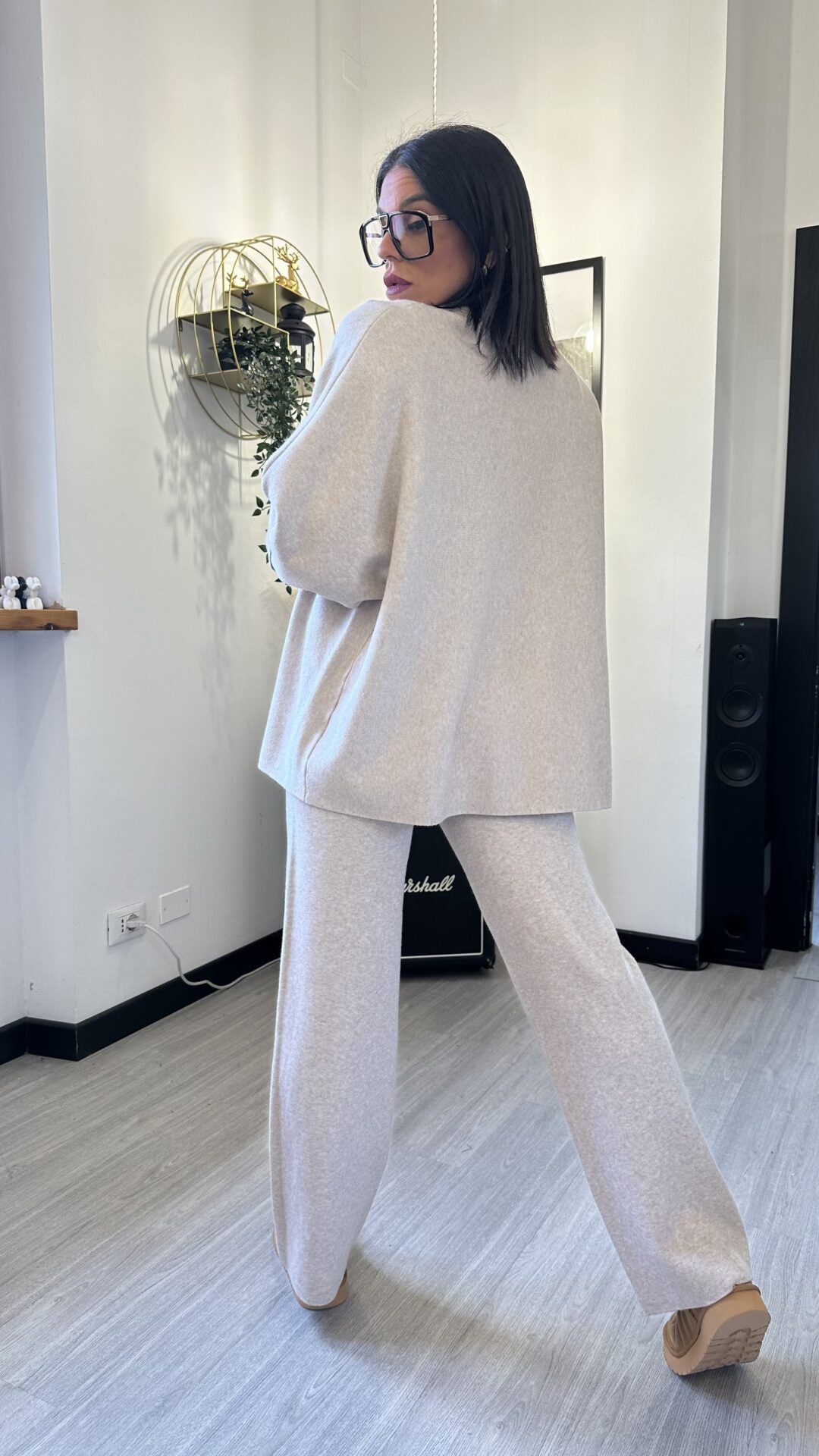CARDIGAN OVER BEIGE