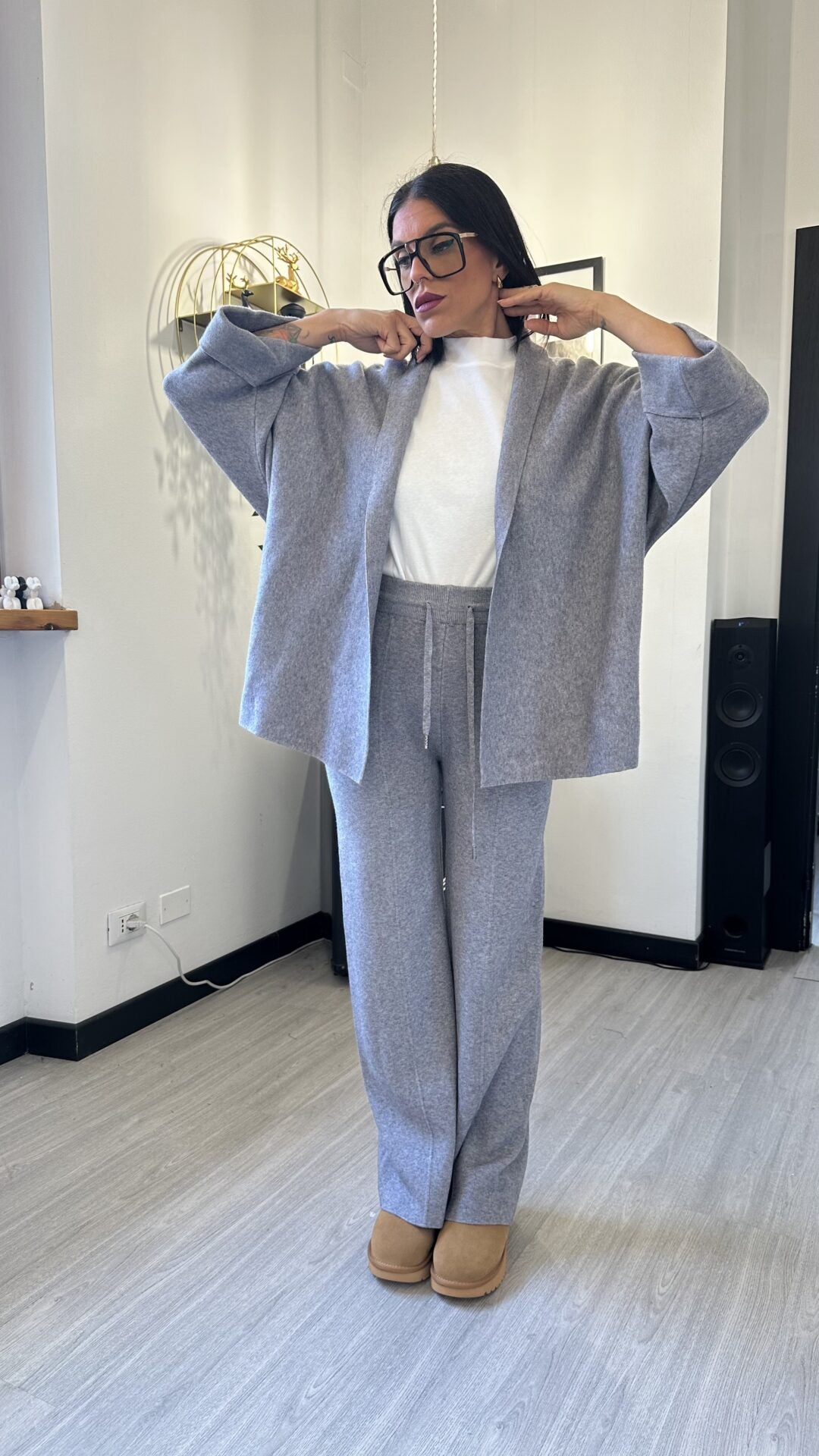 CARDIGAN OVER GRIGIO