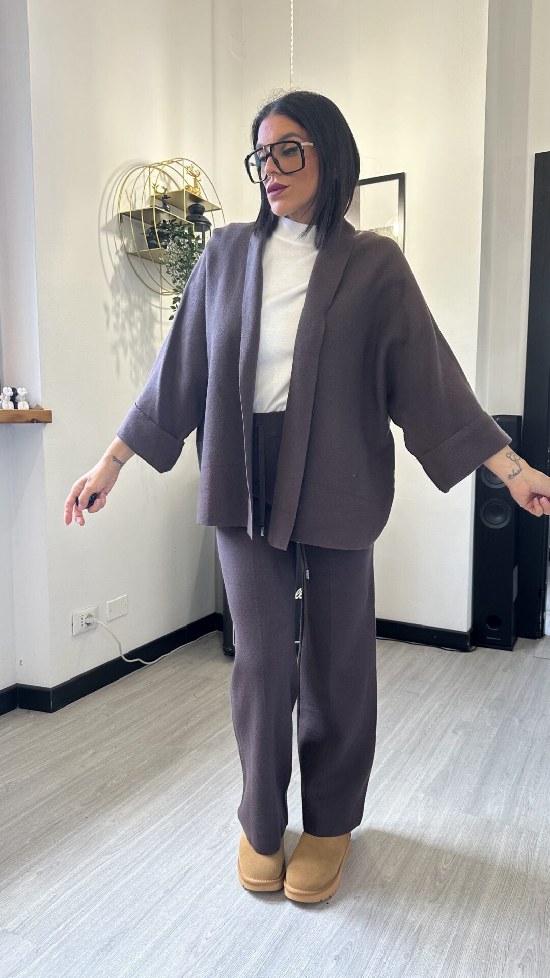 CARDIGAN OVER MARRONE