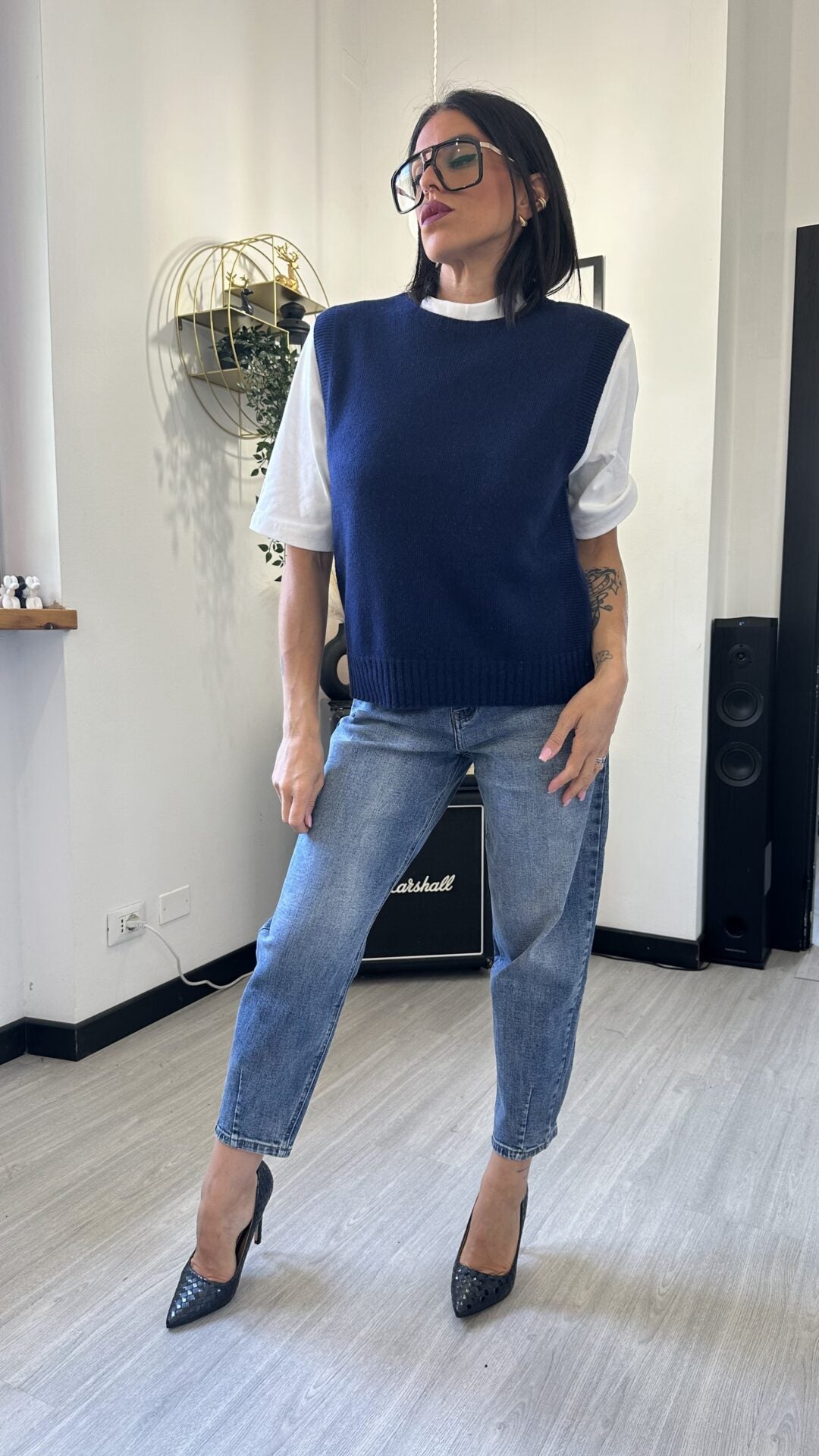 GILET MAGLIONCINO BLU