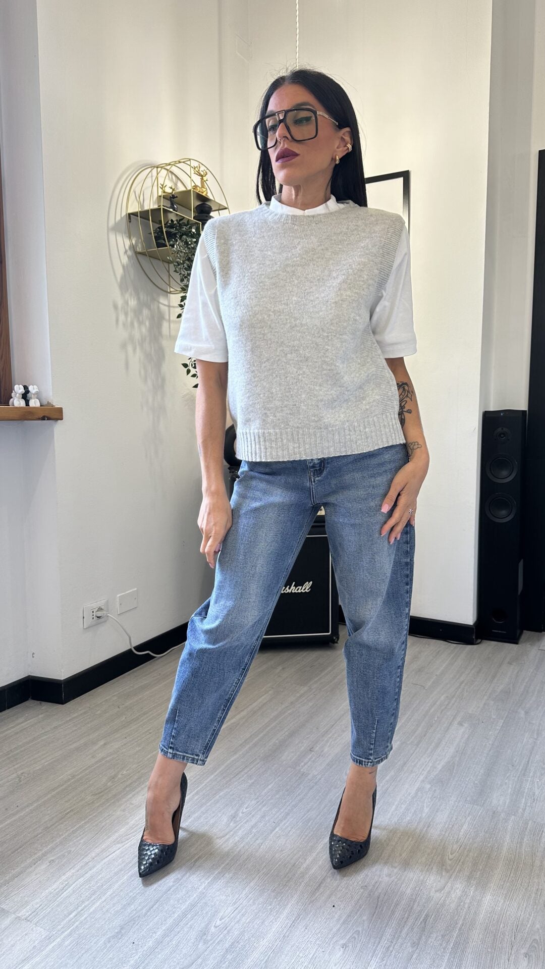 GILET MAGLIONCINO GRIGIO