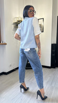 GILET MAGLIONCINO AZZURRO