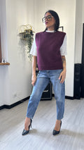 GILET MAGLIONCINO BORDEAUX